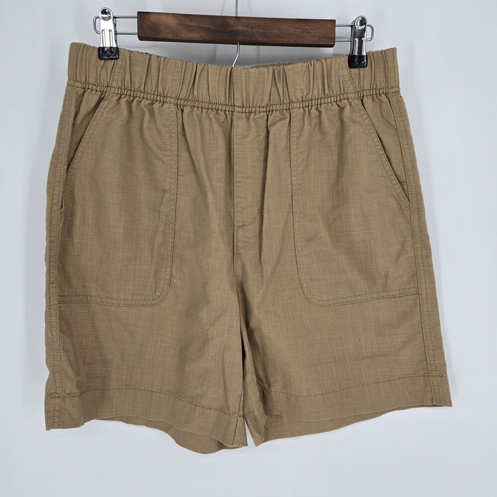 Chicos Linen Blend Pull On Shorts 8 Utility Neutral Coastal Grandma Minimalist